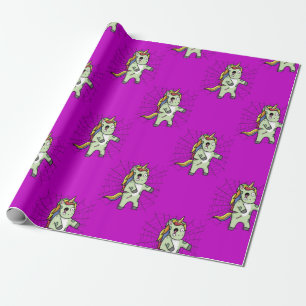 Lila Zombiecorn Zombie Unicorn Halloween Geschenkpapier