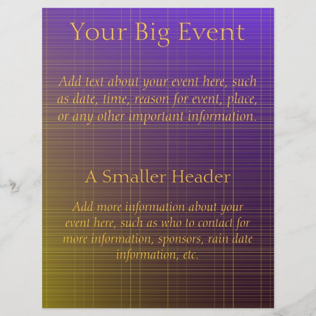 Lila zu Goldmuster Flyer (Vorne)