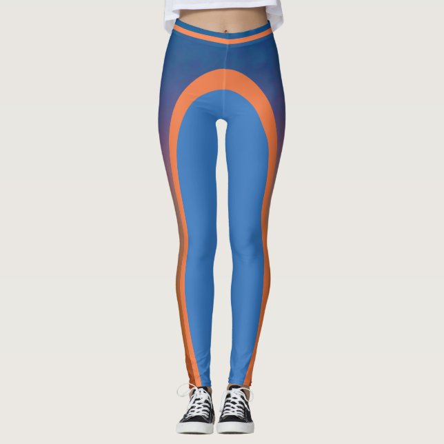 Lila zu Orange Leggings (Vorderseite)