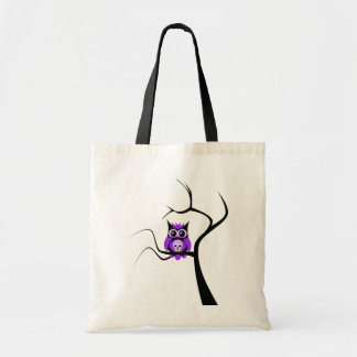Lila Zuckerschädel-Eule in der Baum-Tasche Tragetasche
