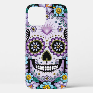 Lila Zuckerschädel mit Blume Case-Mate iPhone Hülle
