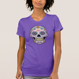 Lila Zuckerschädel T-Shirt