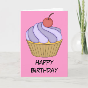 Lila Zwei-Tonen-Cupcake-Karte Karte