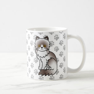 Lila Zweifarben-Perserkatze süße Cartoon-Katze Kaffeetasse