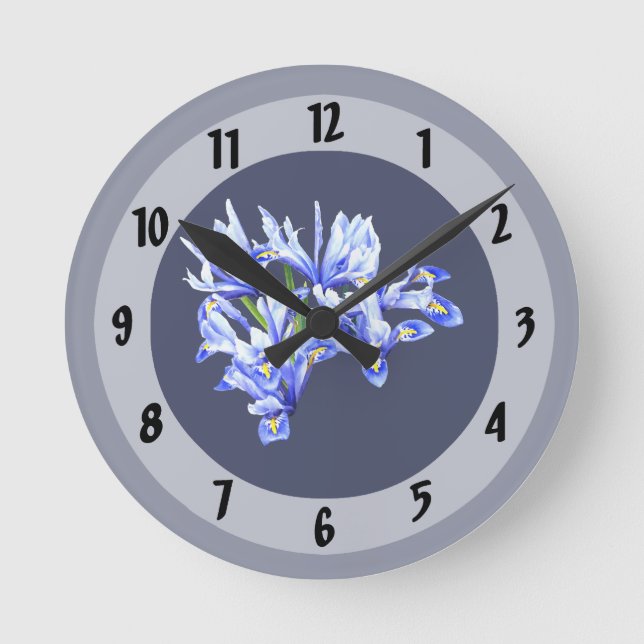 Lila Zwergherz Runde Wanduhr (Vorderseite)