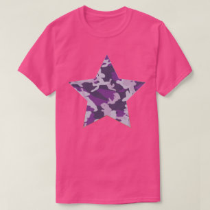 LilaBeere Camouflage-Muster Stern T-Shirt