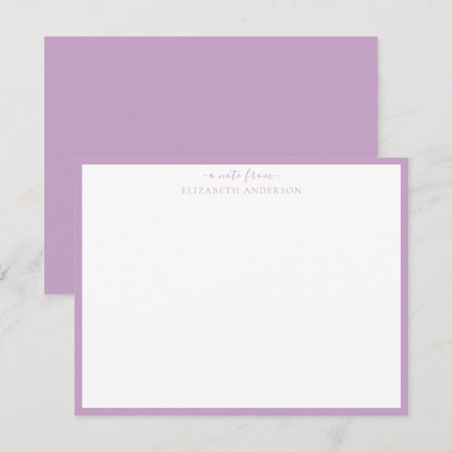 Lilac 'A Note from' Classic Border Note Card Mitteilungskarte (Vorne/Hinten)