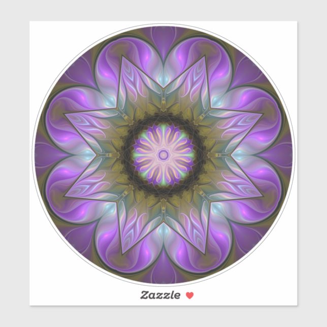 Lilac Abend Mandala Aufkleber (Blatt)