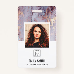 LILAC AGATE EMPLOYEE FOTO BAR CODE NAME ABZEICHEN AUSWEIS