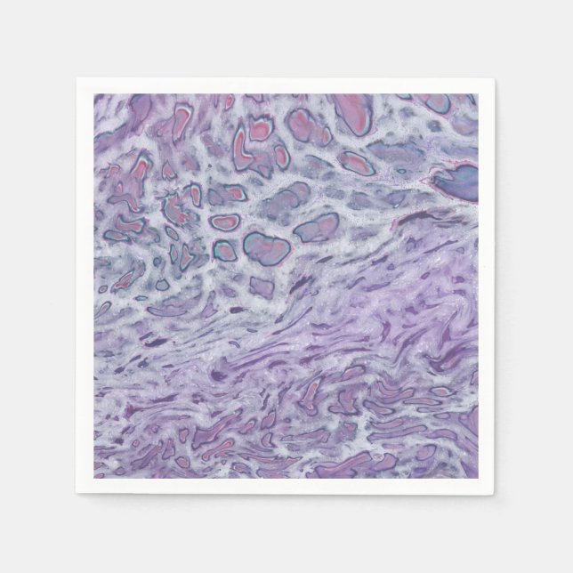Lilac Akrylic Posing Abstrakt Fluid Art Serviette (Vorderseite)