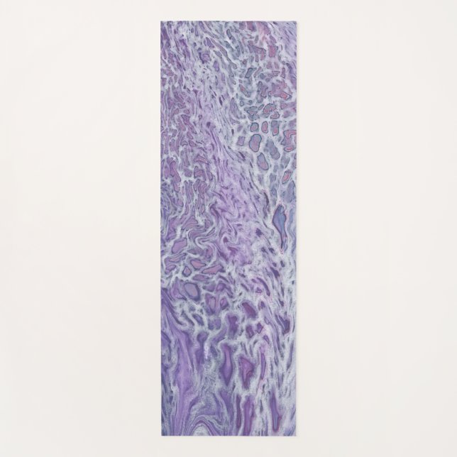 Lilac Akrylic Posing Abstrakt Fluid Art Yogamatte (Vorderseite)