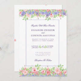 Lilac and Peoney - Anspruchsvolle Hochzeitseinladu Einladung