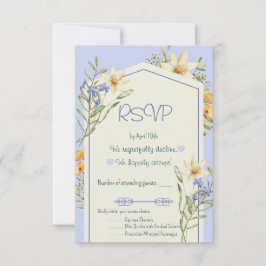 Lilac And White Wildflowers Geometric RSVP Card Karte