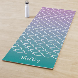 Lilac Aquamarin Gradient Mermaid Fishscale Yogamatte