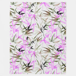 Lilac Aquarell-Blätter Fleecedecke