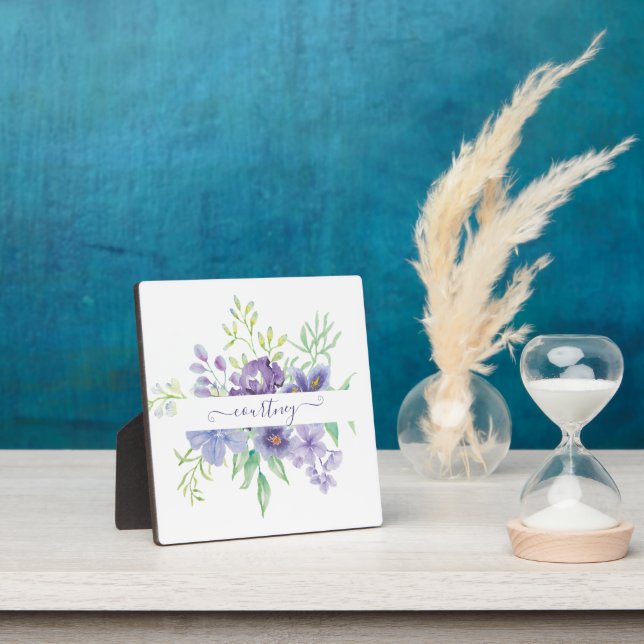 Lilac Aquarellblume personalisiert Fotoplatte (InSitu)