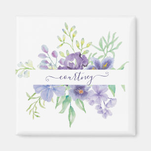 Lilac Aquarellblume personalisiert Magnet