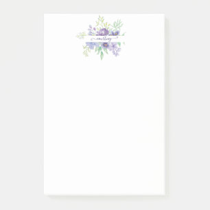 Lilac Aquarellblume personalisiert Post-it Klebezettel