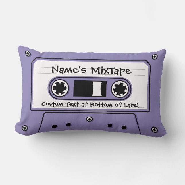 Lilac Audio Cassette Tape Lumbar Kissen (Vorderseite)