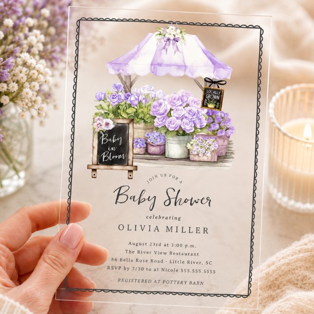 Lilac Baby Bloom Dusche Einladung (Von Creator hochgeladen)