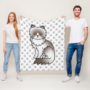 Lilac Bi Colour Persischer Niedlicher Cartoon Cat Fleecedecke