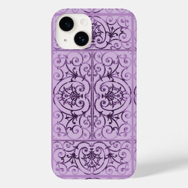 Lilac-Blättermuster Case-Mate iPhone Hülle (Rückseite)