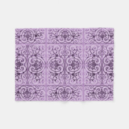 Lilac-Blättermuster Fleecedecke