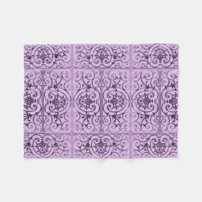 Lilac-Blättermuster Fleecedecke (Vorderseite (Horizontal))