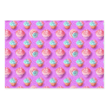 Lilac, Blau und Pink Cupcake, spielend farbig