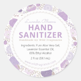 Lilac Bloom Personalisiert Hand Sanitizer Seifenke Runder Aufkleber