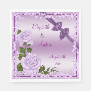 Lilac Blossom, Bows & Diamonds Wedding Serviette