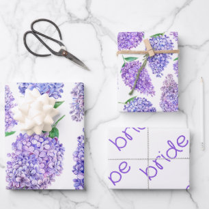 Lilac Blossoms Spring Brautparty Geschenkpapier Set