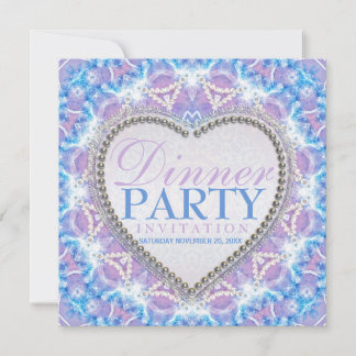 Lilac Blue Bohemisch Glow Dinner Party Einladungen