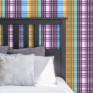 Lilac Blue Gold Green Checkered Elegandesign Muste Tapete
