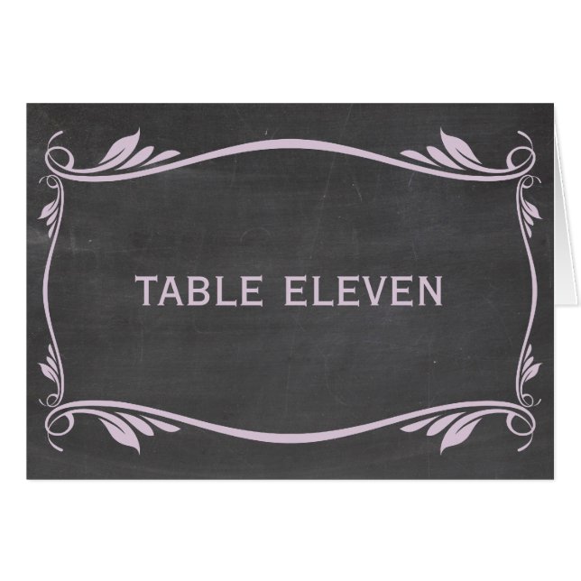 Lilac Blüh Chalkboard Tischnummer Card (Vorderseite (Horizontal))