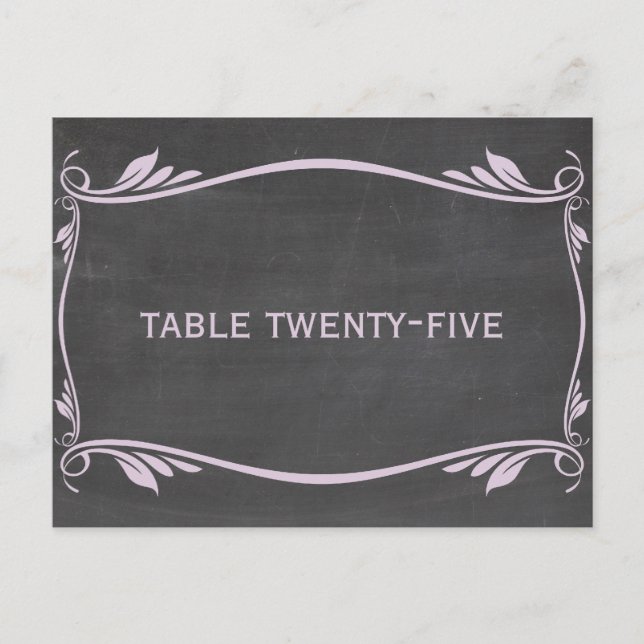 Lilac Blüh Chalkboard Tischnummer Postkarte (Vorderseite)