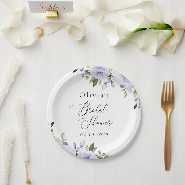 Lilac-Blume, Boho, Brautparty Pappteller (Hochzeit)