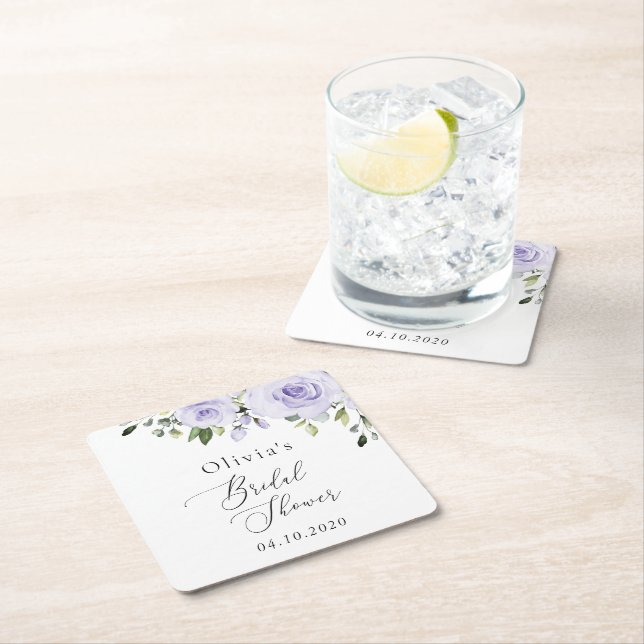 Lilac-Blume, Boho, Brautparty Rechteckiger Pappuntersetzer (Vor Ort)