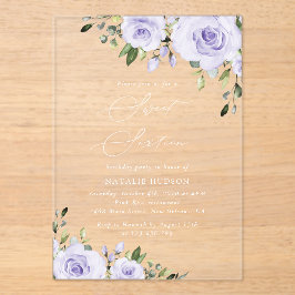 Lilac-Blume, Boho, Sweet 16 Acryleinladungen