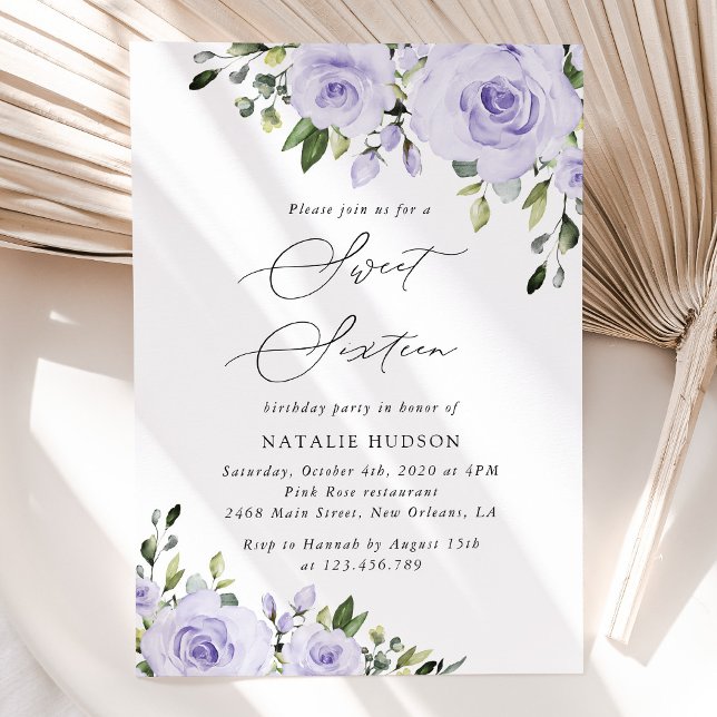 Lilac-Blume, Boho, Sweet 16 Einladung (Von Creator hochgeladen)