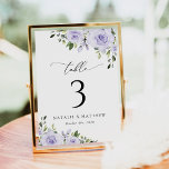 Lilac-Blume, Boho, Tischnummern<br><div class="desc">Fügen Sie Ihrer Hochzeitsfeier eine persönliche Touch mit diesen stilvollen und unvergesslichen Party hinzu! Das Design zeichnet sich durch lila Aquarell-Blume und Grünpflanzen auf weißem Hintergrund aus.</div>