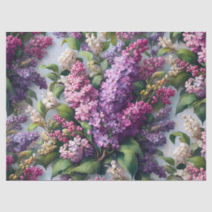 Lilac-Blume Botanisches Wasserfarbendekoupage Seidenpapier