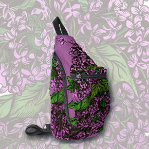 Lilac-Blume Druckknopfbeutel Crossbody Bag