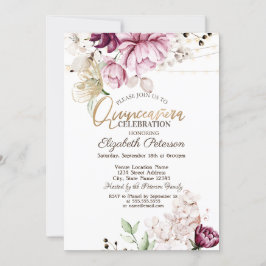 Lilac Blume Glitzer Butterflies Quinceañera Einladung