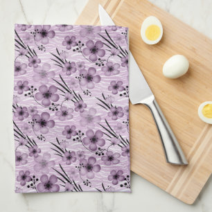 Lilac-Blume-Muster auf Tigerhintergrund Geschirrtuch