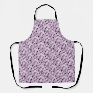 Lilac-Blume-Muster auf Tigerhintergrund Schürze