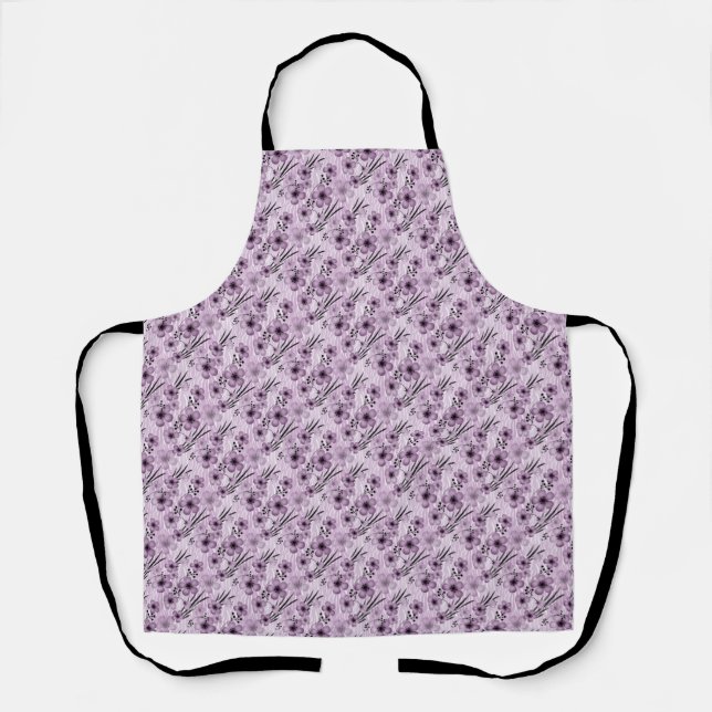 Lilac-Blume-Muster auf Tigerhintergrund Schürze (Vorderseite)