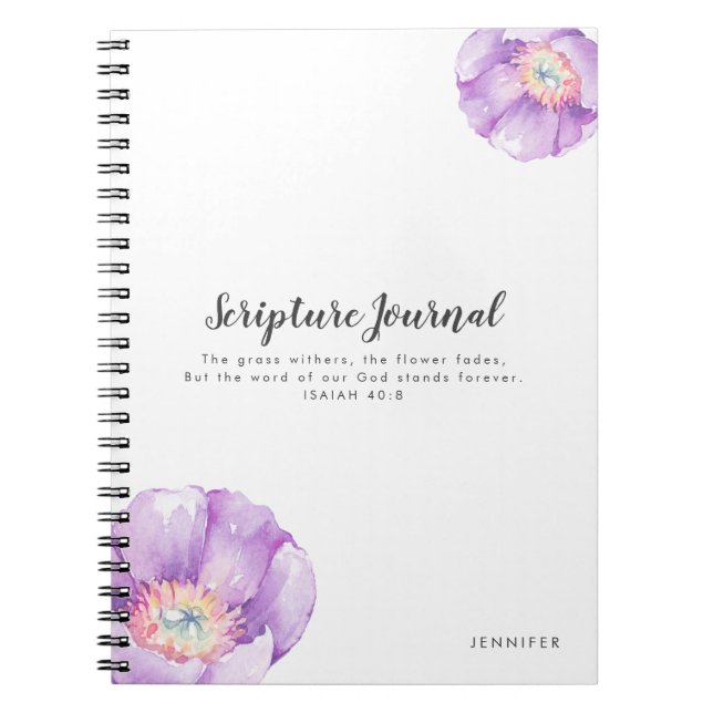 Lilac Blume Personalisiert Scripting Journal Notizblock (Vorderseite)