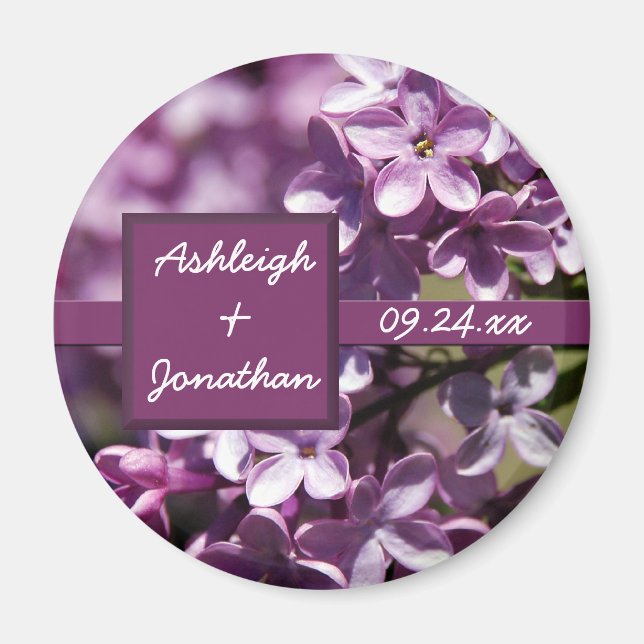Lilac-Blume speichern das Datumsfenster Magnet (Vorne)