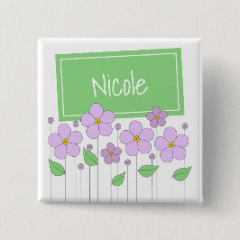 Lilac-Blume und Tag-Button Button